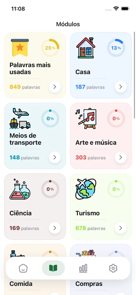 Módulos temáticos de vocabulário no Spanish Progress